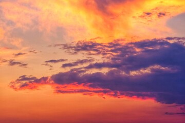 red sky with clouds at sunrise or sunset