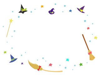 ハロウィンのフレーム（魔女）