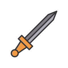 sword line and fill style icon vector design