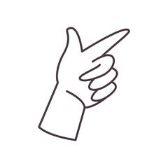 g hand sign language line style icon vector design