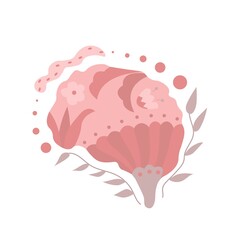 Artsy vector illustration of healthy brain.