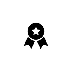 Awards Icon in black flat glyph, filled style isolated on white background