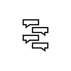 Chat Icon  in black line style icon, style isolated on white background