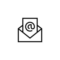 Email Icon  in black line style icon, style isolated on white background