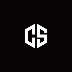 Fototapeta premium Initial C S letter with polygon modern style logo template vector