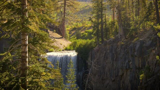 The beautiful Rainbow Falls in the Ansel Adams Wilderness near Mammoth Lakes California USA