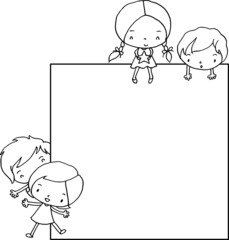 vector cartoon boys and girls background