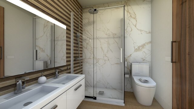 BA&Ntilde;O DE ESTILO MODERNO Y AZULEJOS EN GRAN FORMATO 