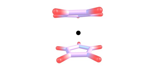 Ferrocene molecular structure isolated on white