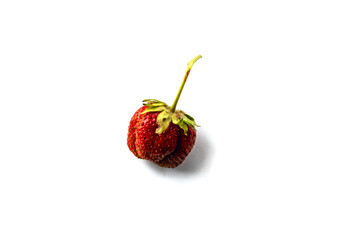 Isolated on white background strawberry, close-up photo