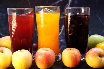 healthy drinks on the table background