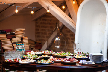 Snacks are delicious on the buffet table