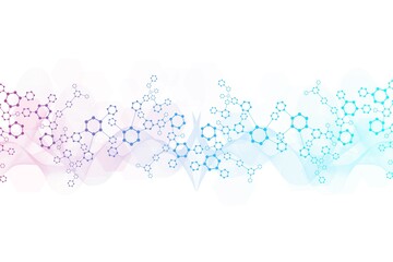 Modern futuristic background of the scientific hexagonal pattern. Virtual abstract background with particle, molecule structure for medical, technology, chemistry, science. Social network