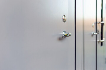Exterior door handle and Security lock on light Metal frame