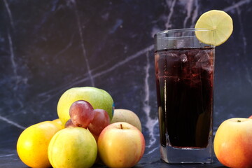 apple juice and fruits