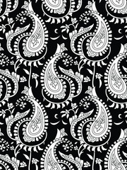 traditional Indian paisley pattern on black   background