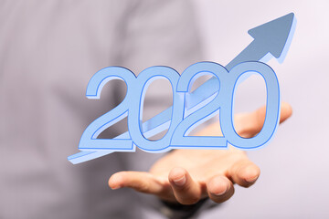 business year 2020 up goals and  success illustration