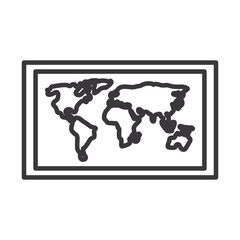 world map line style icon vector design