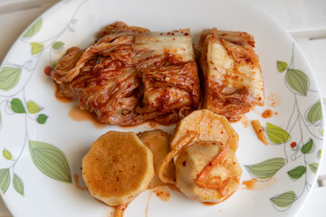 Korean Traditional Food Radish and cabbage kimchi