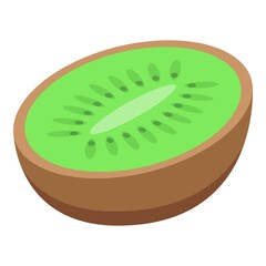 Half cutted kiwi icon. Isometric of half cutted kiwi vector icon for web design isolated on white background