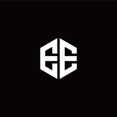 Initial E E letter with polygon modern style logo template vector