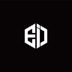 Initial E I letter with polygon modern style logo template vector