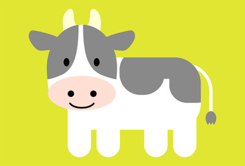 ホルスタイン・乳牛緑色背景