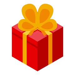 Lottery gift box icon. Isometric of lottery gift box vector icon for web design isolated on white background