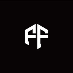 Initial F F letter with polygon modern style logo template vector