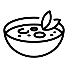 Obraz premium Greek soup bowl icon. Outline greek soup bowl vector icon for web design isolated on white background