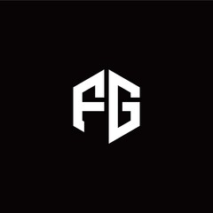 Initial F G letter with polygon modern style logo template vector