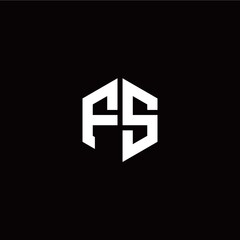 Initial F S letter with polygon modern style logo template vector