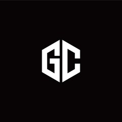 Initial G C letter with polygon modern style logo template vector