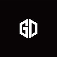 Initial G D letter with polygon modern style logo template vector