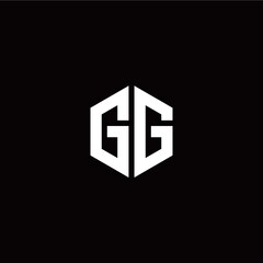 Initial G G letter with polygon modern style logo template vector