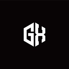 Initial G X letter with polygon modern style logo template vector