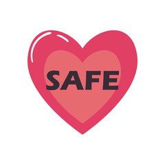 safe heart flat style icon vector design