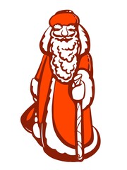 Russian Santa Claus. Vector illustration on an isolated background.