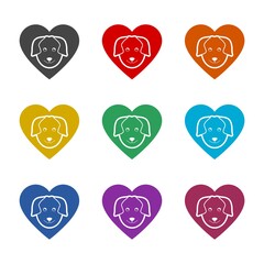 Dog Head Logo Design icon, color set