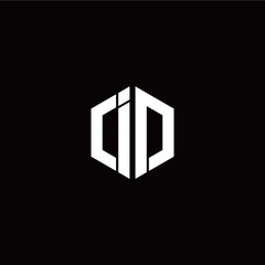 Initial I D letter with polygon modern style logo template vector