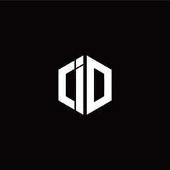 Initial I O letter with polygon modern style logo template vector