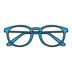 Simple vector line optical glasses icon and logo design