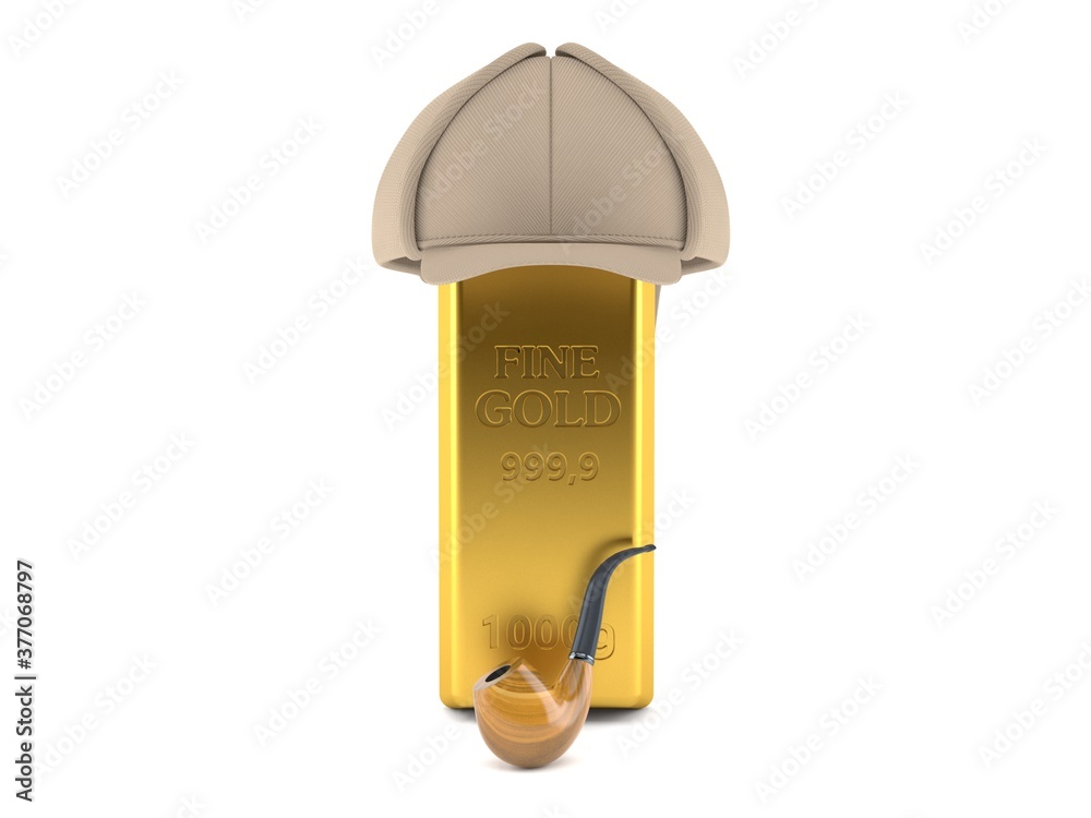 Poster Gold ingot with detective hat