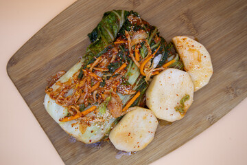 Korean Traditional Food Radish and cabbage kimchi