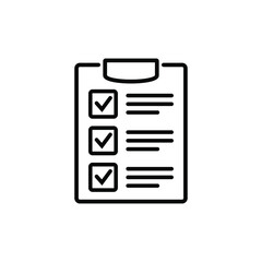 Clipboard with checklist icon, symbol for web site and app design. Vector illstration.