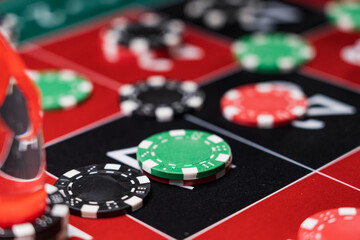 A Roulette table close up