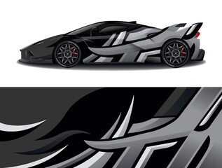 Obraz na płótnie Canvas Sports car wrapping decal design