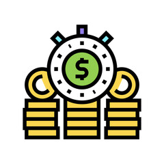 watchstop investment income color icon vector. watchstop investment income sign. isolated symbol illustration