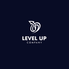 level up arrow logo design template