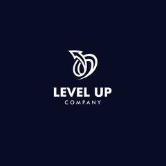 Fototapeta premium level up arrow logo design template